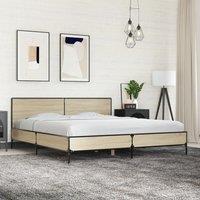 Bed Frame without Mattress Sonoma Oak 180x200 cm Super King