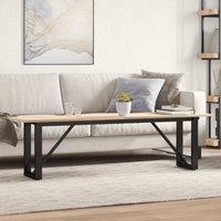 Berkfield Home Coffee Table O-Frame 160x40x45 cm Solid Wood Pine & Steel in Brown | Size: 160 x 40 x 45 cm