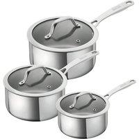 Kuhn Rikon Allround Stainless Steel 3-Piece Saucepan Set - 16cm, 18cm & 20cm in Silver