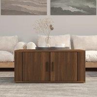 Berkfield Home Coffee Table Brown Oak 80x50x36 cm Engineered Wood | Size: 80 x 50 x 36 cm