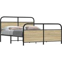 Berkfield Home Metal Bed Frame without Mattress Sonoma Oak 160x200 cm in Brown