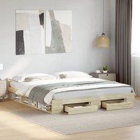 Berkfield Home Bed Frame with Drawers without Mattress Sonoma Oak 180x200 cm Super King in Brown