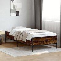 Berkfield Home Bed Frame without Mattress Smoked Oak 75x190 cm Small Single in Brown