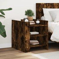 Berkfield Home Bedside Cabinet Smoked Oak 45x50x50 cm Engineered Wood in Brown | Size: 45 x 50 x 50 cm
