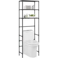 Berkfield Home 3-Tier Storage Rack over Toilet Black 53x28x169 cm | Size: 53 x 28 x 169 cm