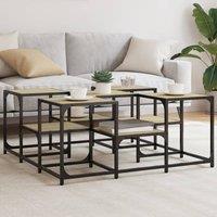 Berkfield Home Coffee Table Sonoma Oak 91x91x40 cm Engineered Wood in Brown | Size: 91 x 91 x 40 cm