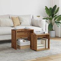 Berkfield Home Nesting Coffee Tables 2 pcs Old Wood Engineered Wood in Brown