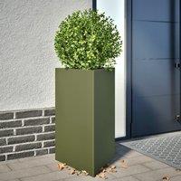 Berkfield Home Garden Planters 2 pcs Olive Green Triangular 50x43x75 cm Steel | Size: 50 x 43 x 75 cm