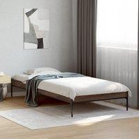Berkfield Home Bed Frame without Mattress Brown Oak 75x190 cm Small Single