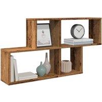 Berkfield Home Wall Shelf Old Wood 100x18x53 cm Engineered Wood in Brown | Size: 100 x 18 x 53 cm