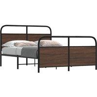Berkfield Home Bed Frame Without Mattress 120x200 cm Brown Oak Engineered Wood | Size: Small Double