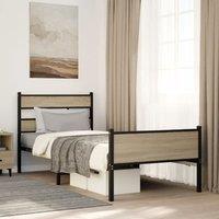 Berkfield Home Bed Frame without Mattress Sonoma Oak 100x200 cm Engineered Wood in Brown