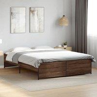Bed Frame without Mattress Brown Oak 160x200 cm