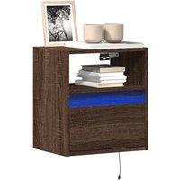 Berkfield Home TV Wall Cabinets with LED Lights 2 pcs Brown Oak 41x31x45 cm | Size: 41 x 31 x 45 cm