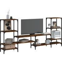 TV Cabinet Smoked Oak 206.5x28.5x95 cm Engineered Wood