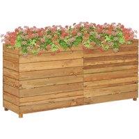 Berkfield Home Raised Bed 150x40x72 cm Solid Wood Teak & Steel in Brown | Size: 150 x 40 x 72 cm