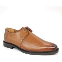 HX London Men's Dagenham Leather Lace Up Derby Shoes in Tan | Size: 8