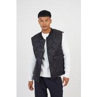 Brave Soul Men's Onion Quilted Gilet in Black | Size: Medium