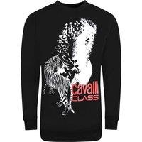 Cavalli Class Men's Large Tiger Logo Design Black Sweatshirt | Size: XL