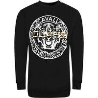Cavalli Class Men's Large Circle Logo Black Sweatshirt | Size: XL