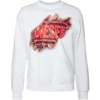 Diesel Men's Peel Effect Logo White Sweatshirt | Size: Medium