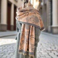 Lemon Daisy Accessories Women's Freya Winter Wrap Scarf Shawl in Peach
