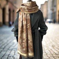 Lemon Daisy Accessories Women's Freya Winter Wrap Scarf Shawl in Brown