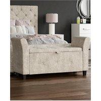 Home Discount Vida Designs Seville Storage Ottoman Velvet Fabric UKFR Furniture in Beige