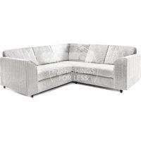 Furnishings For Less UK Ferguson 5 Seater Fabric Corner Sofa L Shaped Jumbo Cord - Full Back in Silver