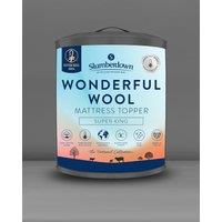 Slumberdown Wonderful Wool Mattress Topper in White | Size: Double