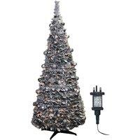 Xmas Haus 2.1m Pre-Lit 200ww Led PopUp Silver Decor Xmas Tree | Size: 1 Pack