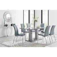 FurnitureboxUK Imperia 6 Grey Dining Table & 6 Isco Chairs