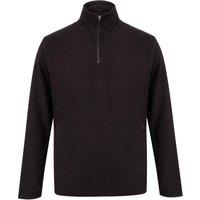 Henbury Men's Zip Neck Micro Fleece Top in Black | Size: XS