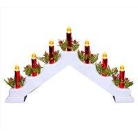 Shatchi Battery Operated Plastic White Candle Bridge - H30xW50xD6.5cm