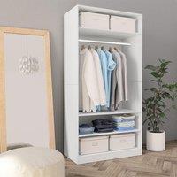 Berkfield Home Wardrobe White 100x50x200 cm Engineered Wood | Size: 100 x 50 x 200 cm