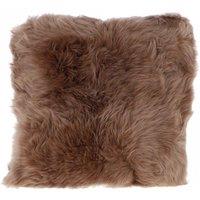 Fenland England Real Sheepskin Fluffy Cushion in Light Brown