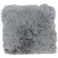 Fenland England Real Sheepskin Fluffy Cushion in Grey