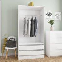 Berkfield Home Wardrobe White 100x50x200 cm Engineered Wood | Size: 100 x 50 x 200 cm