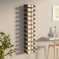 Berkfield Home Wall Mounted Wine Rack for 24 Bottles Gold Iron