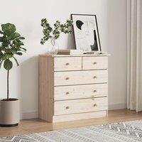 Berkfield Home Chest of Drawers ALTA 77x35x73 cm Solid Wood Pine in Brown | Size: 77 x 35 x 73 cm