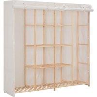 Wardrobe White 173x40x170 cm Fabric