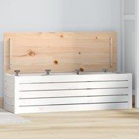 Berkfield Home Storage Box White 109x36.5x33 cm Solid Wood Pine