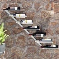 Berkfield Home Wall-mounted Wine Rack for 7 Bottles White Metal