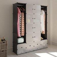 Berkfield Home Modular Cabinet 18 Compartments Black & White 37x146x180.5 cm
