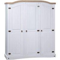 Berkfield Home Wardrobe Mexican Pine Corona Range 3 Doors White