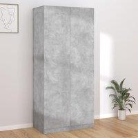 Berkfield Home Wardrobe Concrete Grey 90x52x200 cm Engineered Wood | Size: 90 x 52 x 200 cm