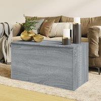 Berkfield Home Storage Chest Grey Sonoma 84x42x46 cm Engineered Wood | Size: 84 x 42 x 46 cm