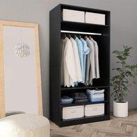 Berkfield Home Wardrobe Black 100x50x200 cm Engineered Wood | Size: 100 x 50 x 200 cm