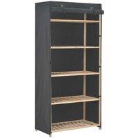 Berkfield Home Wardrobe Grey 79x40x170 cm Fabric | Size: 79 x 40 x 170 cm