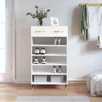 Berkfield Home Shoe Cabinet White 60x35x105 cm Engineered Wood | Size: 60 x 35 x 105 cm